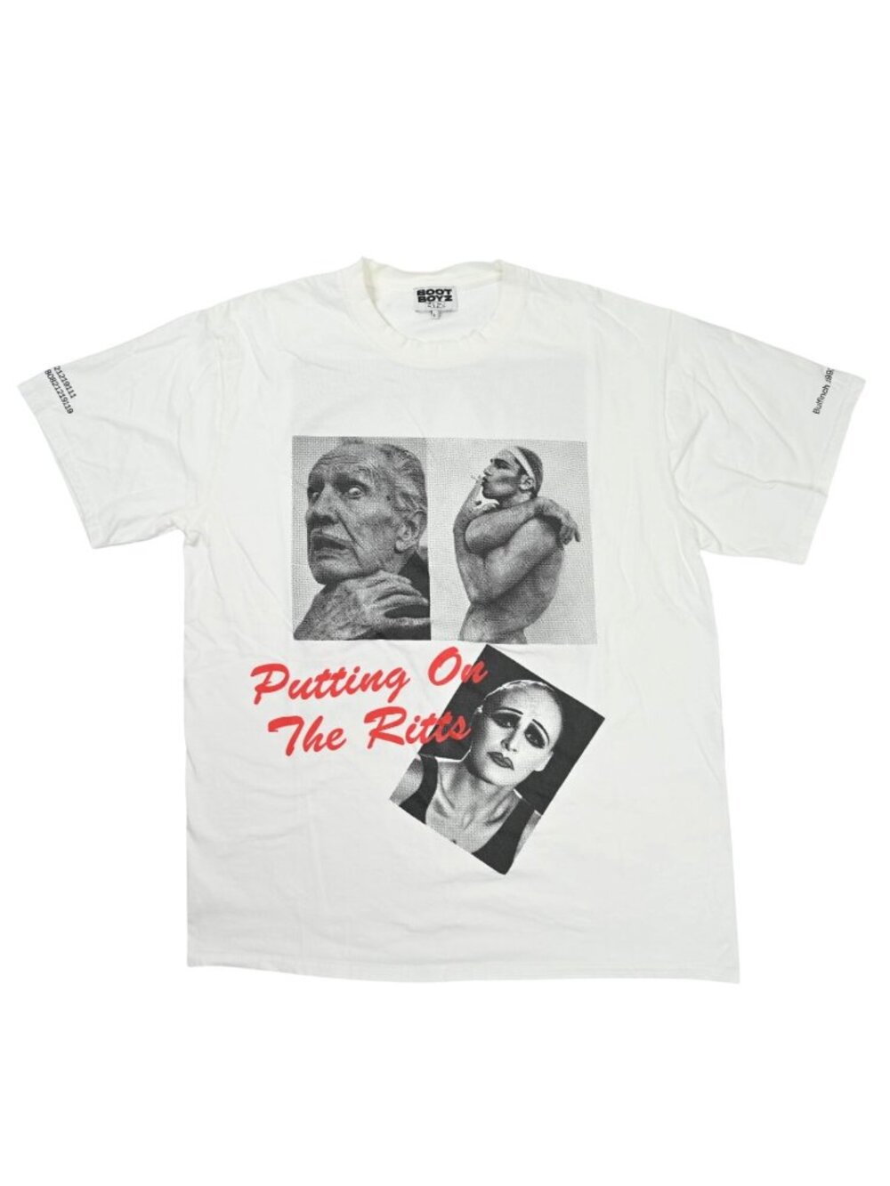 Boot Boyz Biz Putting On The Ritts T-Shirt in White